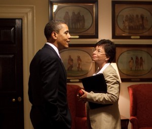 فاليري جاريت مع أوباما في البيت الأبيض